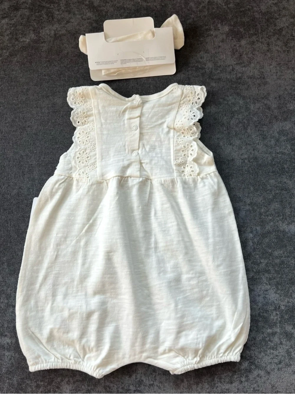 NWT Emily and Olive Lemon Romper and Headband Set Size 12 Months